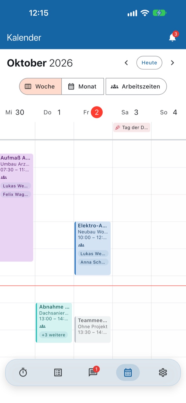 Calendar week view